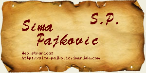 Sima Pajković vizit kartica
